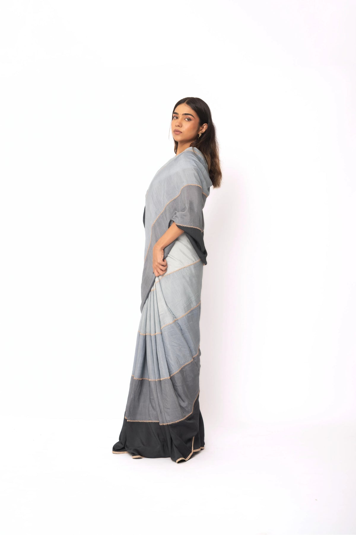 Ash Gobstopper Pure Muslin Saree