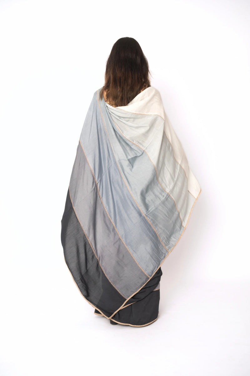 Ash Gobstopper Pure Muslin Saree